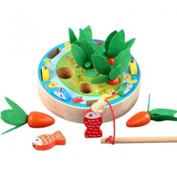 Toddler Happy Farm Fishing Puzzle and Carrot Pulling Toy M89C