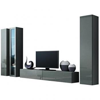Venenou 101: Set Mobili Soggiorno Grigio/Grigio Lucido