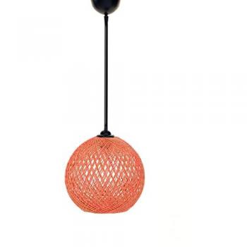 Plafonnier en Jute Couleur Terre Orange Brun