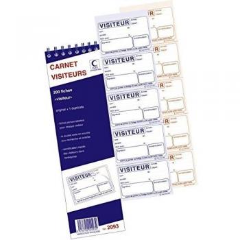 Bloc de fiches pour carnet de visiteurs avec 200 pages numérotées