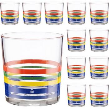 Set de cristalería 12 vasos de vidrio decorados 33 cl