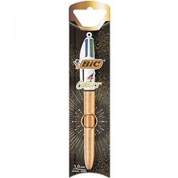 Bolígrafo Bic 4 colores dorado