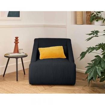 Chair Onyx Noir – Velours Côtelé – 1 Place