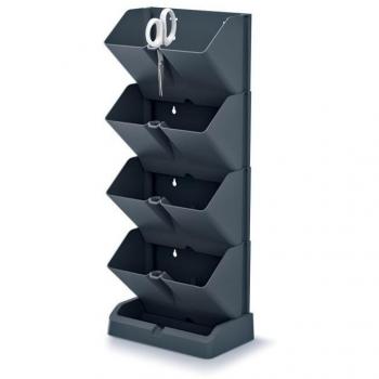 Macetero vertical Prosperplast Mini Cascade de plástico antracita 19,5 x 11,4 x 47,5 cm