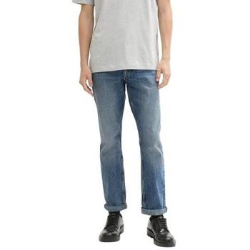 TOM TAILOR DENIM Herren Stretch-Jeans Aedan, gerade geschnitten, blau, Uni, Gr. 33/32