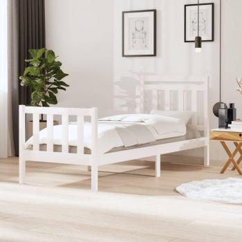 Cama individual de madera blanca 90x190 cm