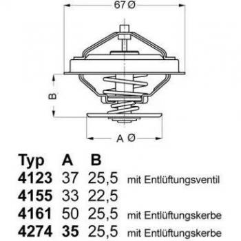 Thermostat de liquide de refroidissement WAHLER 4155.87D