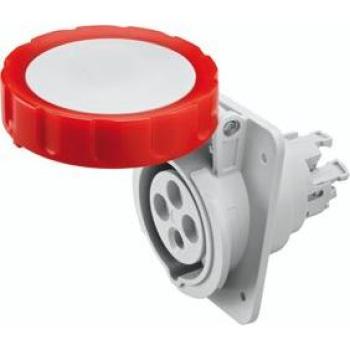 Socle de prise encastrée 10° HP IP67, 3P+T, 16A, 400V, Gewiss GW62231FH, rouge