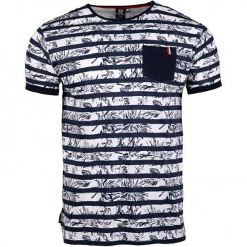 T-shirt a righe per uomo blu scuro BLAGGIO