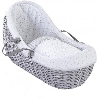 Clair de Lune's Grey Willow Bassinet with Stars Pattern