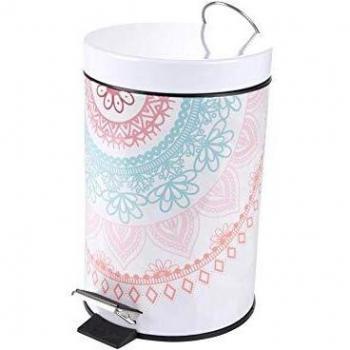 Poubelle à pédale métal imprimé mandala 3 L