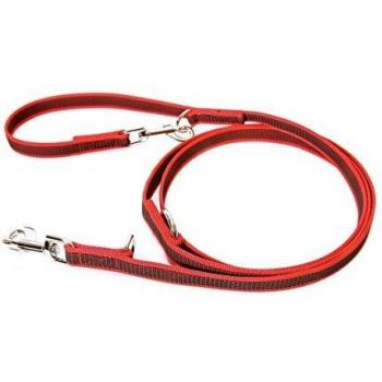 Julius-K9 Super-Grip Leash, Adjustable, 20 mm x 2.2 m, Red-Gray