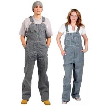 Key Industries Bib Overalls with Hickory Stripe 38W/32L