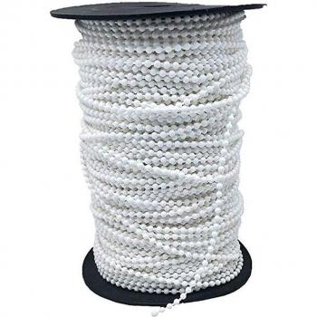 10M Roman and Roller Shade Beaded Chain Cord, White