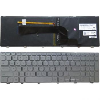 YALUZU Dell Inspiron 15 7537 7000 P36F – Englische Tastatur mit Hintergrundbeleuchtung (Silber)