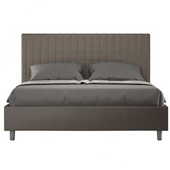 Cama matrimonial Sunny con base tapizada 160x210