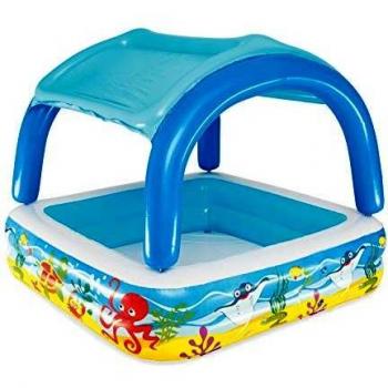 Bestway Schwimmbecken Bestway Spielbecken mit Vordach Blau 140 x 140 x 114 cm 52192
