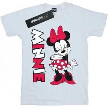 Minnie-Maus Kichern Baumwoll-Boyfriend Shirt, Größe XXL – Weiß (Damen)