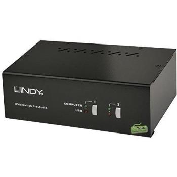 LINDY KVM Switch DVI-I Dual Link 2 Ports USB et Audio
