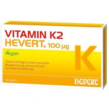 Vitamin K2 Hevert 100 µg für normale Knochen und Blutgerinnung, 60 Kapseln