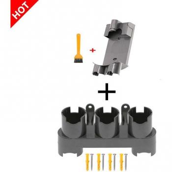 Charger Holder & Storage Base for Dyson V7 V8 Vacuum Cleaner, Space-Saving Grey Plastic