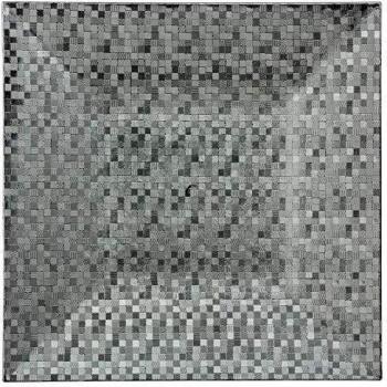 Assiette carrée argent pixélisée