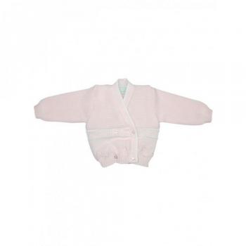 Cardigan scaldacuore incrociatino coprifasce lana La Rocca bimba neonato rosa