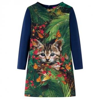 VidaXL Children's Long Sleeve Dress in Navy 128