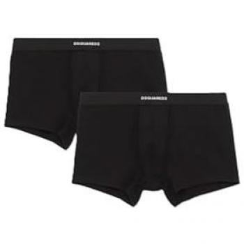 DSQUARED2 Double Pack Boxers – Men's Black Waistband Logo