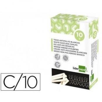 Tiza Blanca Enrobada Anti-Poussière Liderpapel 10 Unités
