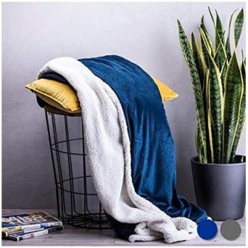 BigBuy SoftTouch Bettdecke Grau 125 x 160 cm