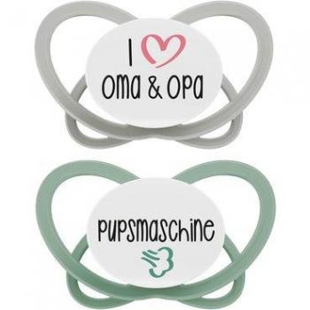 Nip® Schnuller My Butterfly Green Special Edition – Größe 3 (16‑32 Monate) – „Oma & Opa / Pupsmaschine Eco“