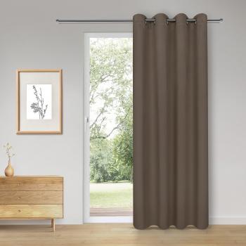 Gerster Vorhang „Cady“ – Einzeln – Grau Taupe – 145 × 245 cm – SB‑Ösenschal