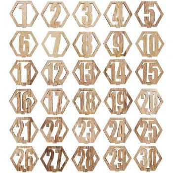 Números de Mesa Hexagones “Brillo de Amor”