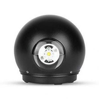 V‑Tac 6 W Cylinder LED Wall Lamp – 660 lm, 4000 K, IP65 Black Edition