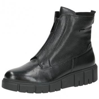 Bottines Caprice en Cuir Noir avec Talon Compensé, P.38