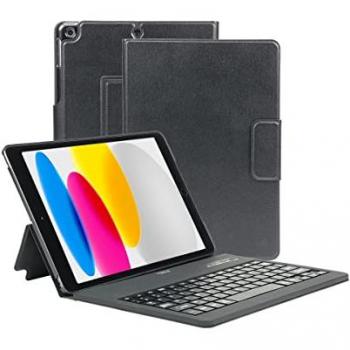 Coque de Protection Folio 10.9 avec Clavier Bluetooth AZERTY Simili-cuir pour iPad 10e génération