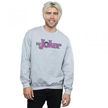 DC Comics Herren Sweatshirt „Joker Split-Logo“. XL grau