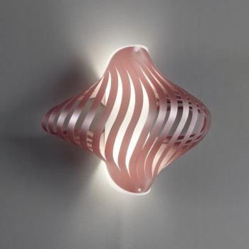 Applique Linea Zero Shell Polilux Rosa Metallo 2 Luci