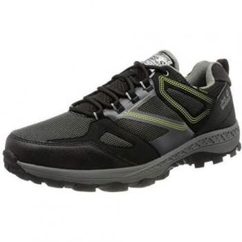Jack Wolfskin Herren Downhill Texapore Low M Trekking‑Sandal – Black / Lime, Größe 42