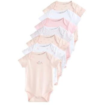 Next 7er Pack Kurzarm Bodys mit pinkem Hasen für Babys