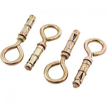 4Pc 10Mm Heavy Duty Closed Hook Eye Bolt Rawl Shield Wall Anchor Expansion Bolt