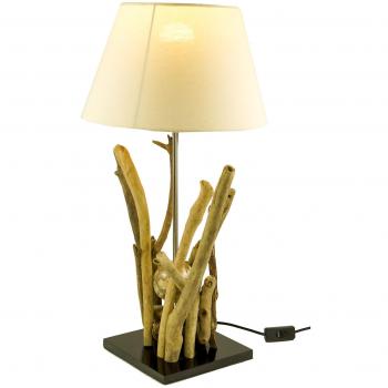 Guru-Shop Tischlampe Bromea, Unikat aus Naturmaterial, 65x35x35 cm
