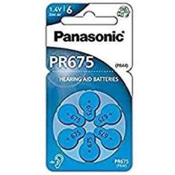 Piles Panasonic PR675 Zinc Air pour appareils auditifs