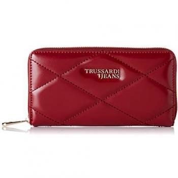 Trussardi Jeans T-easy City Quilt 3 Pocket Wallet, Garnet