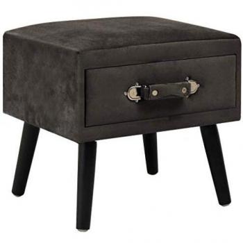 Gray Upholstered Nightstand, 40x35x40 cm