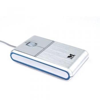 MODECOM MC‑901 800DPI USB-Maus in Alu‑Finish – Silber/Blau
