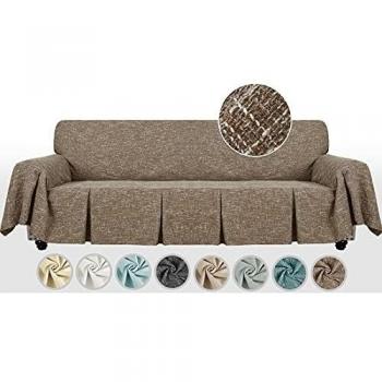 MAXIJIN Linen-Like Couch Cover for 3 or 4 Seater Sofa