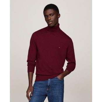 Tommy Hilfiger Herren Rollkragenpullover Pima Dunkelrot Regular Fit XXL