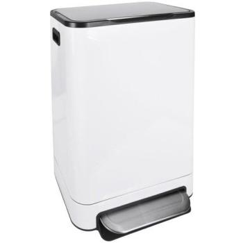 Afvalbak 40L Desq Pedaalemmer RVS Wit